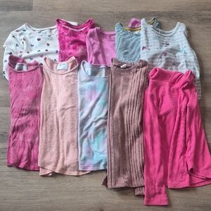 Assorted Kids Shirts & Tops - Pink, Gray, and Multicolor. Size 7.